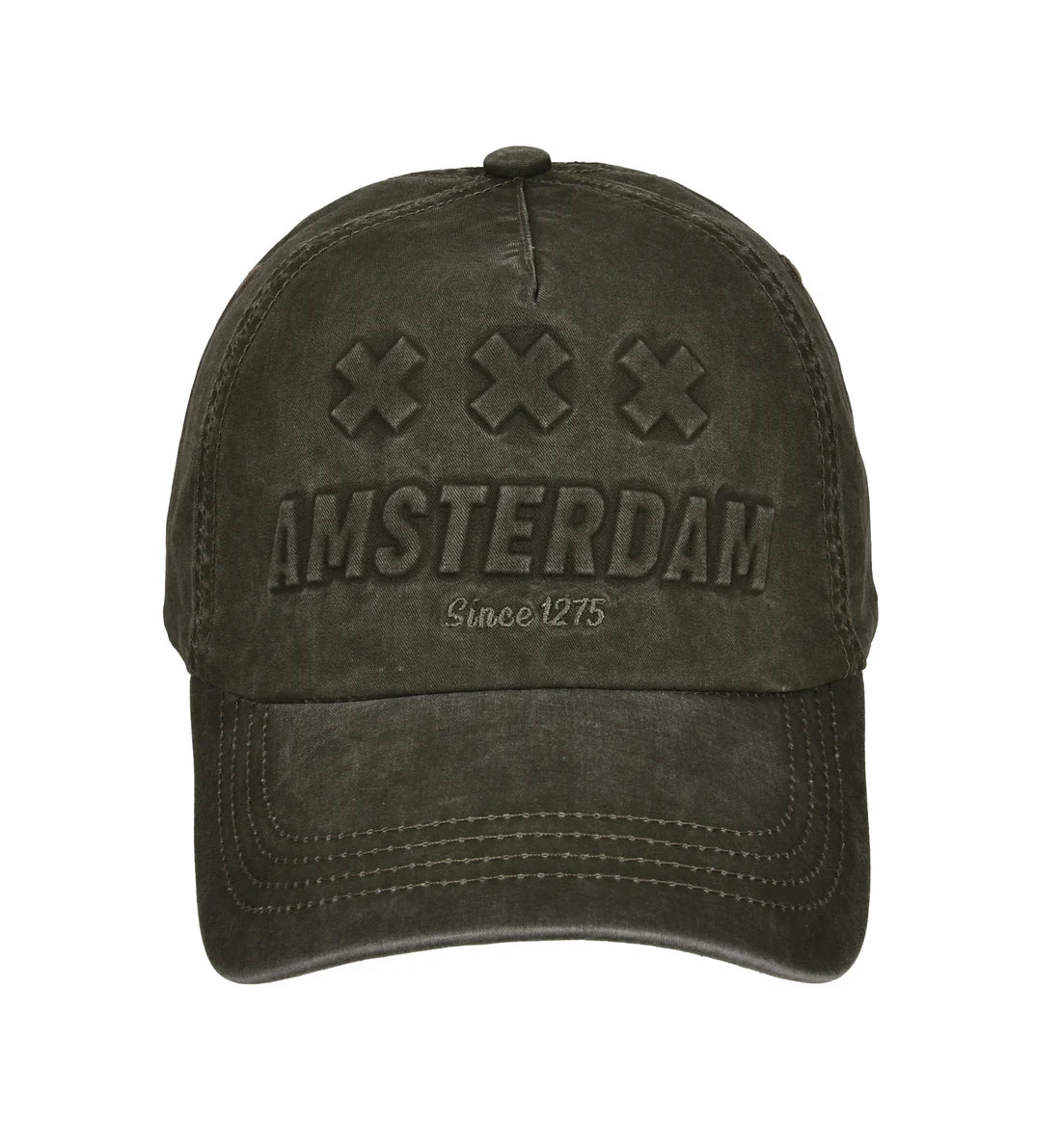 Dark green Amsterdam XXX embossed cap with Since 1275 detail