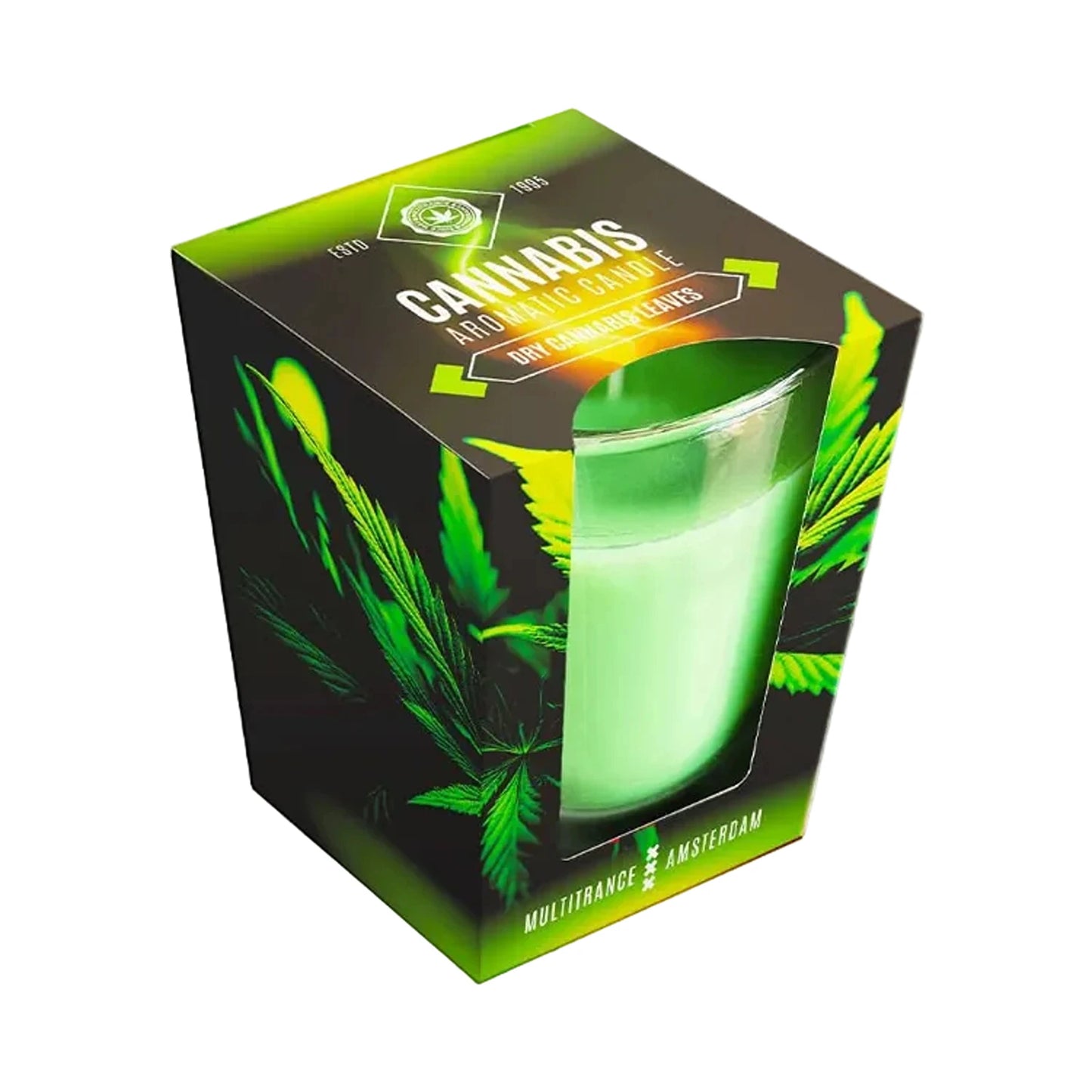 Cannabis X Dry Cannabis Leaves scented candle green wax