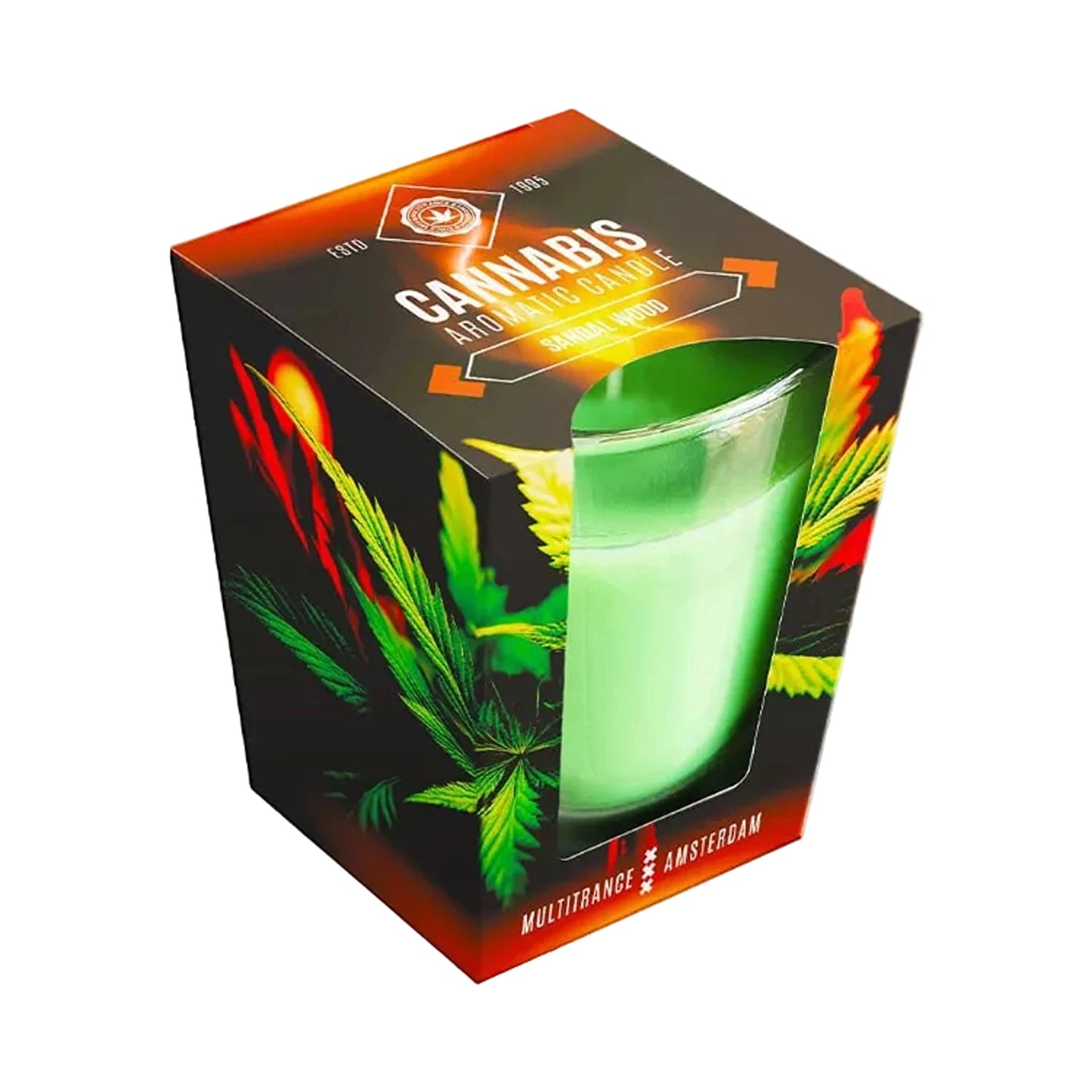 Cannabis X Sandalwood scented candle green wax