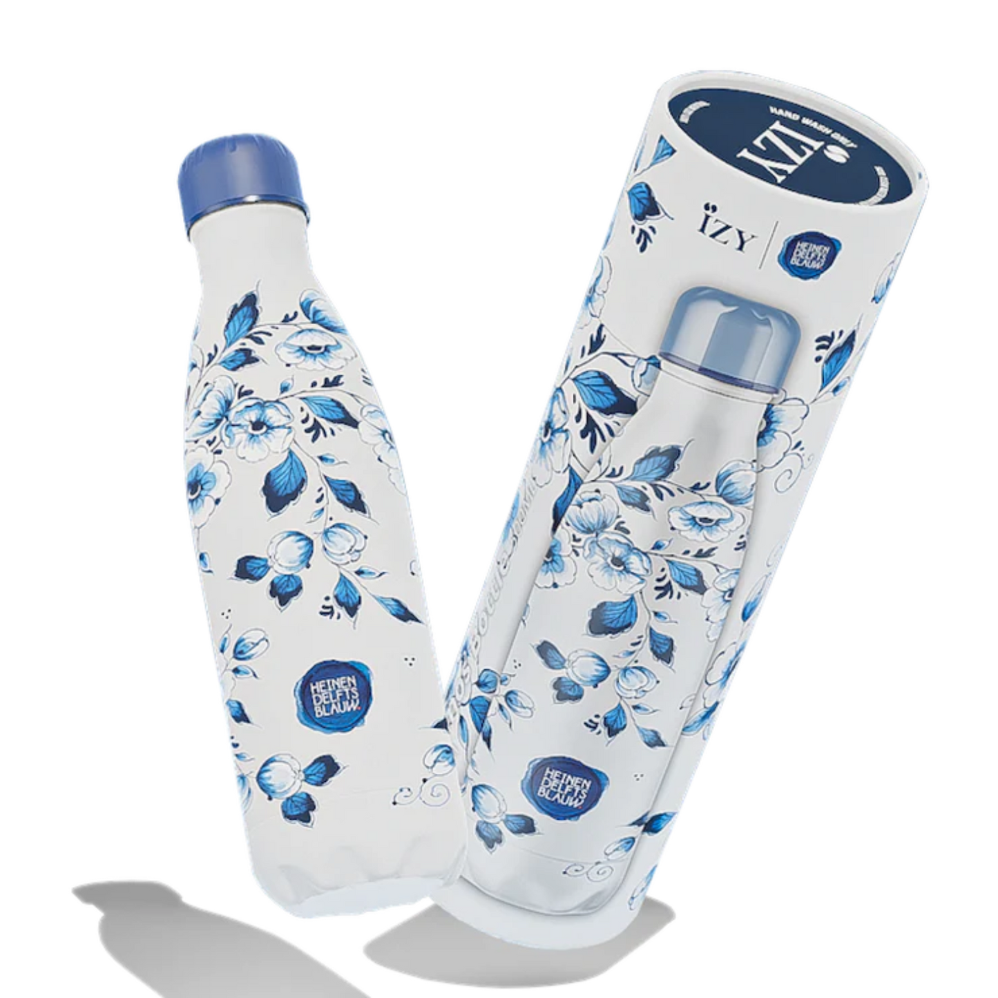 IZY Bottle Blossom 500 ml Heinen Delfts Blauw stainless steel insulated water bottle