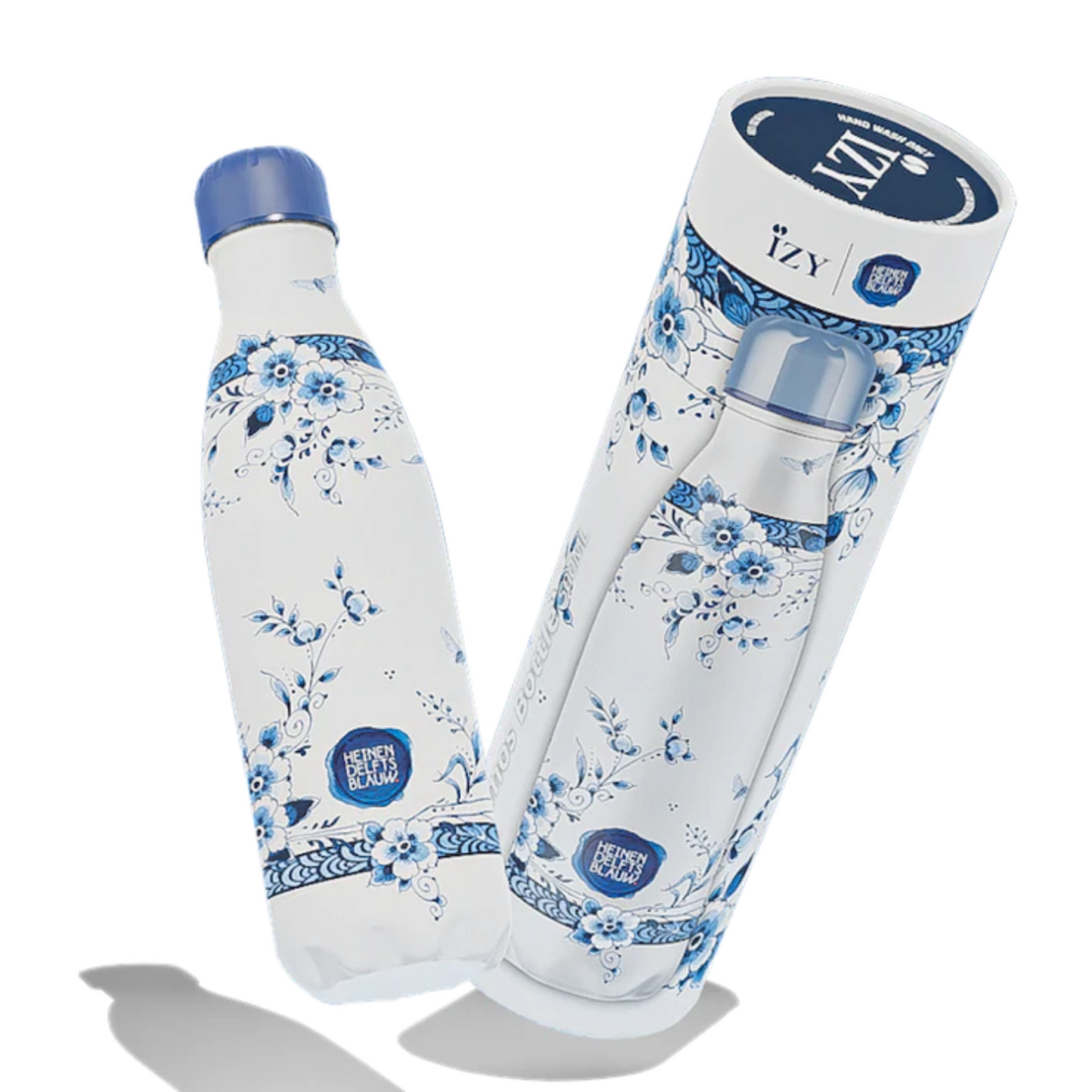 IZY Bottle Faience 500 ml Heinen Delfts Blauw stainless steel insulated water bottle