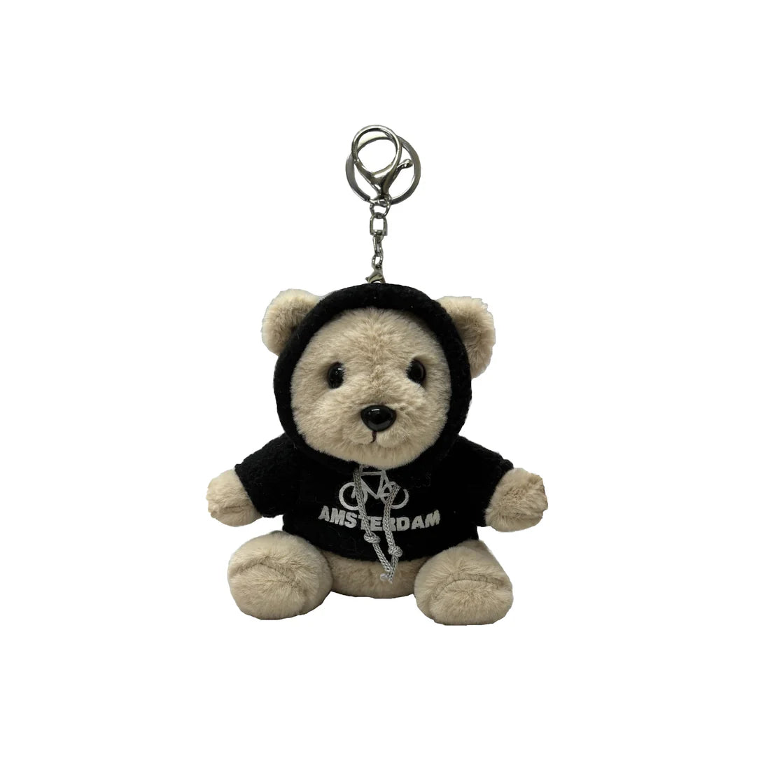 Plush bear with black Amsterdam hoodie 13 cm