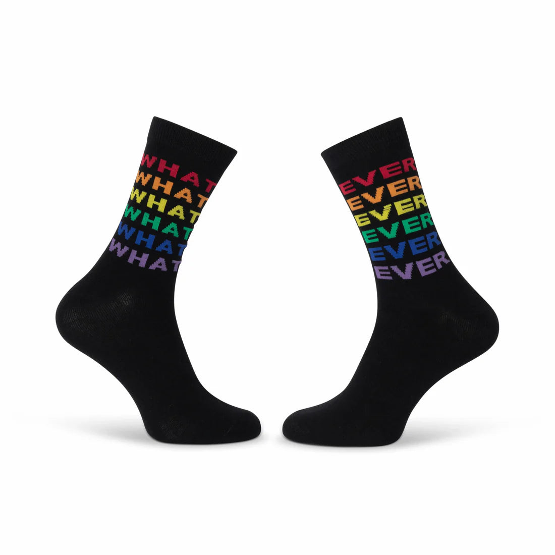 Robin Ruth Pride socks black rainbow What Ever design size 41-46