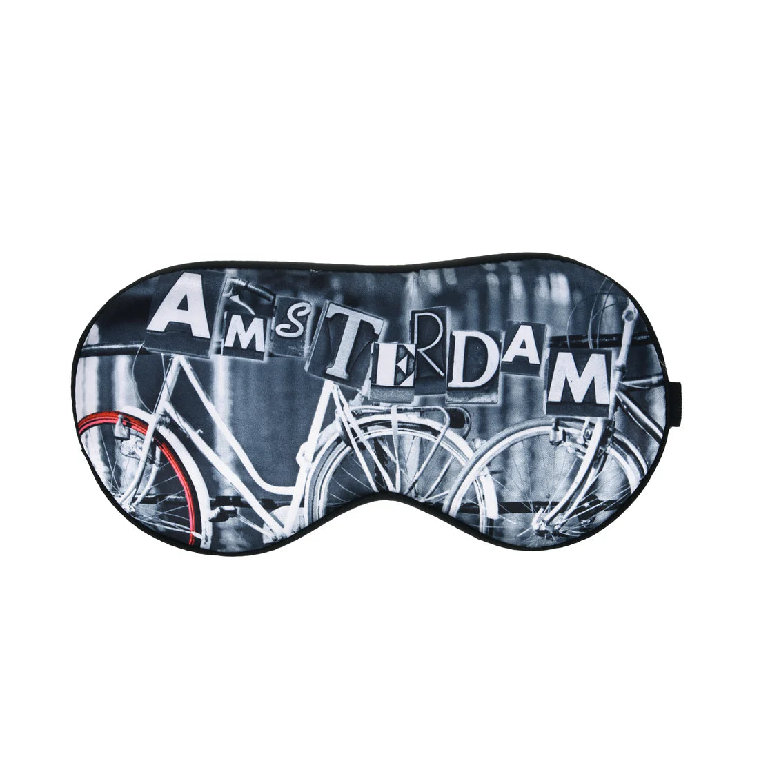 Amsterdam bicycle sleep eye mask black and white design