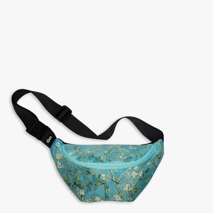 Fanny pack with Van Gogh 'Almond Blossom' design on a white background