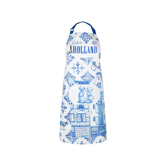Delft Blue Holland kitchen apron with traditional Dutch design