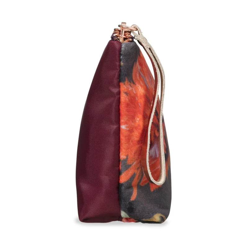Large velvet floral pouch featuring Jan Davidsz. de Heem artwork from the Rijksmuseum Amsterdam