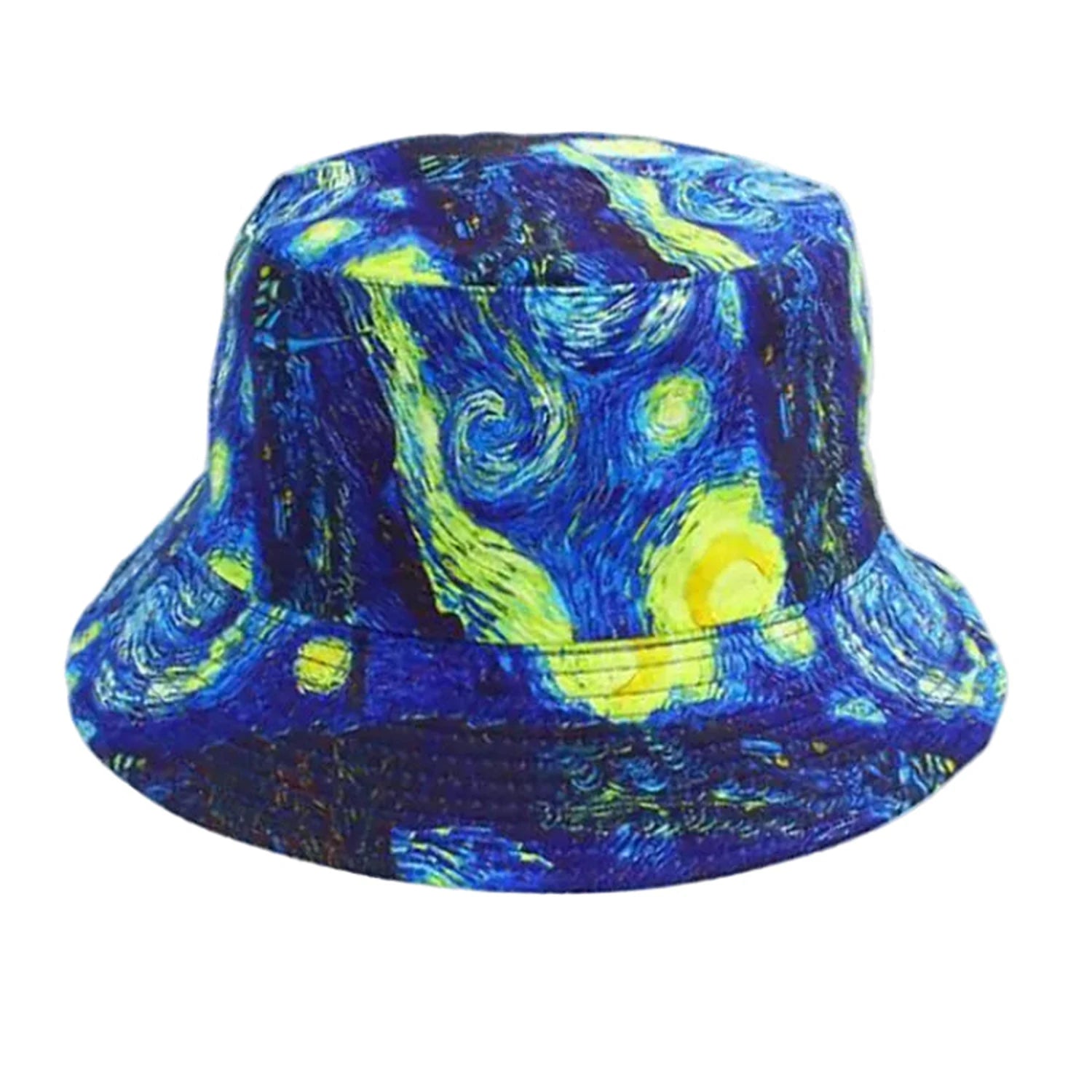 Dark fisherman hat with The Starry Night artwork by Vincent van Gogh