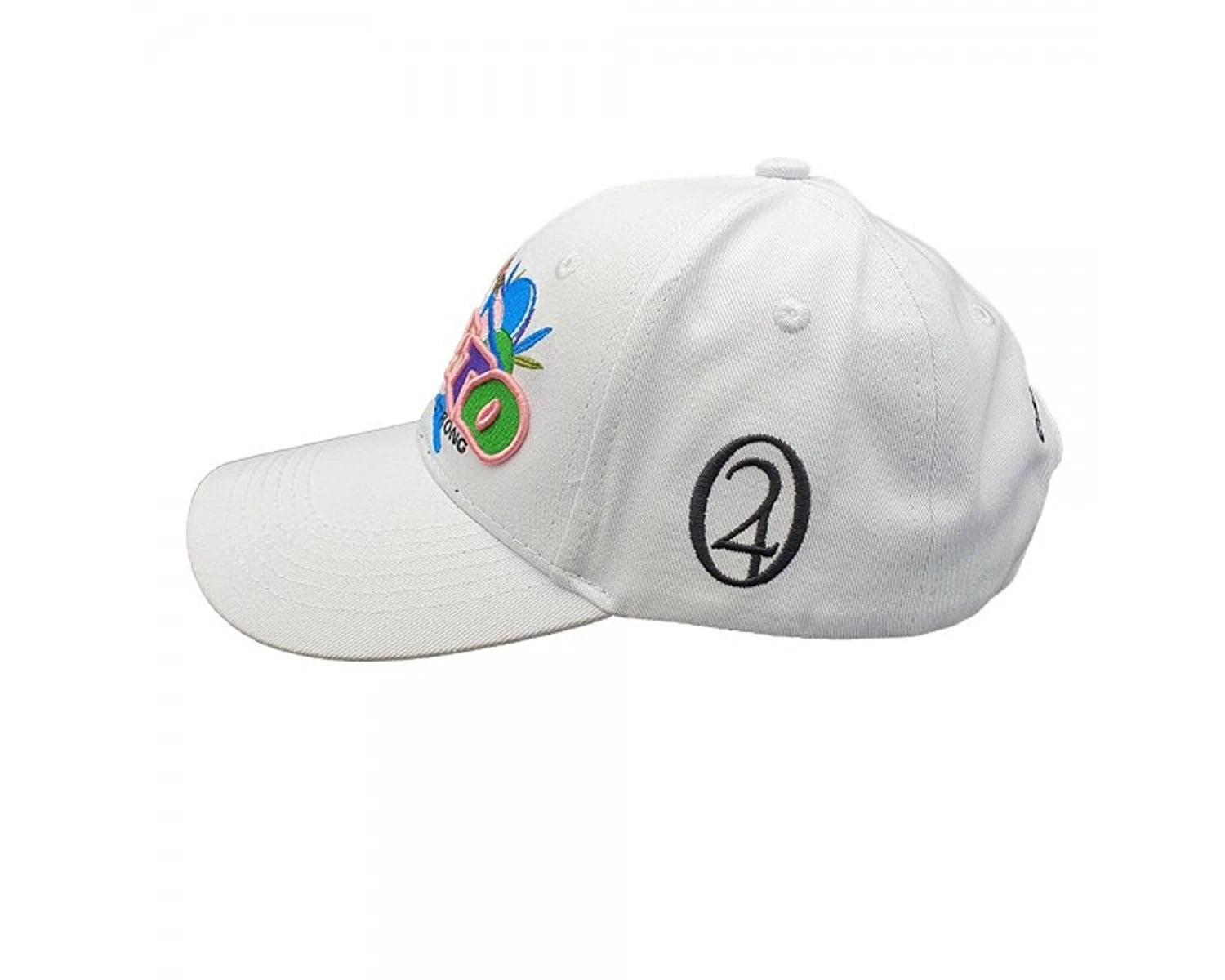 Gelato 420 white strapback cap with embroidered logo - side