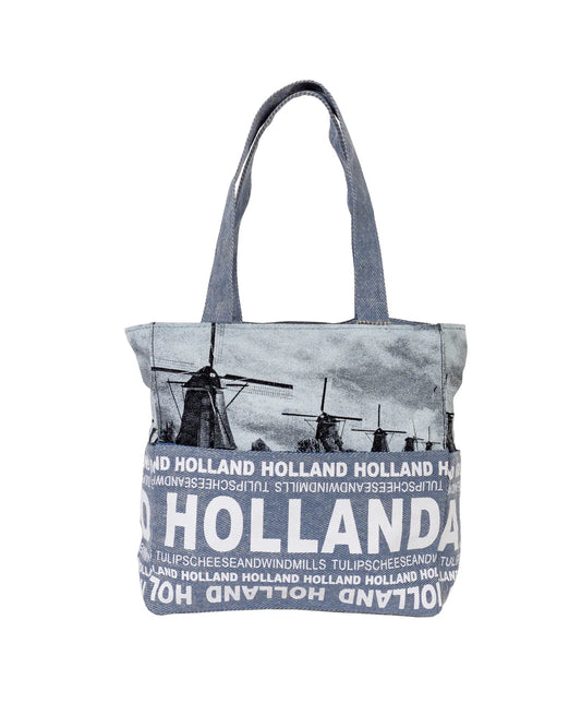 Blue Holland shopper bag with windmills