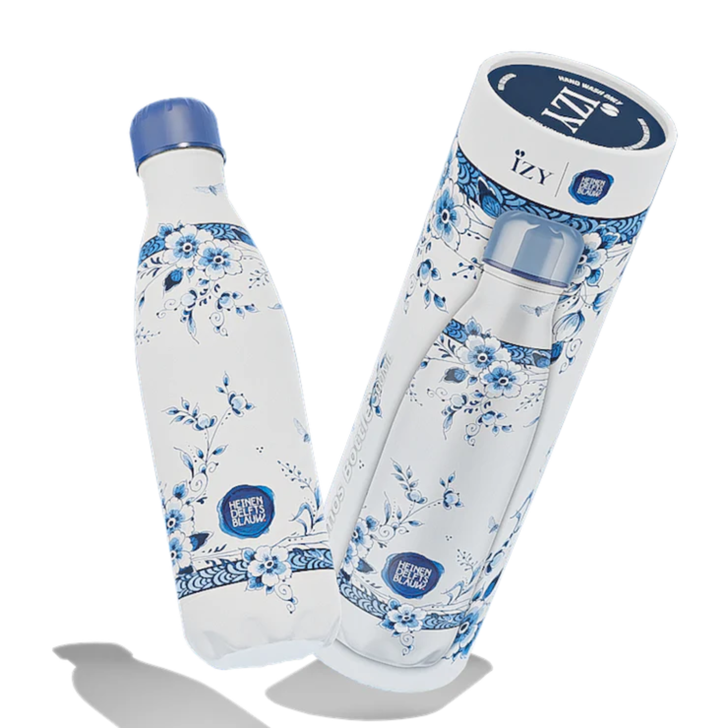 IZY Bottle Faience 500 ml Heinen Delfts Blauw stainless steel insulated water bottle