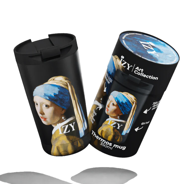IZY Mug Girl with a Pearl Earring 350 ml stainless steel insulated travel mug