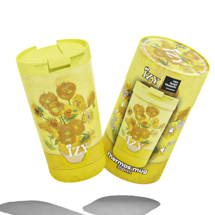 IZY Mug Sunflowers 350 ml stainless steel insulated travel mug