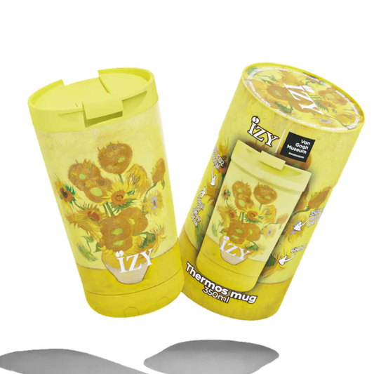 IZY Mug Sunflowers 350 ml stainless steel insulated travel mug