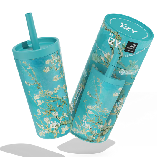 IZY Tumbler Almond Blossom 500 ml stainless steel insulated tumbler with straw