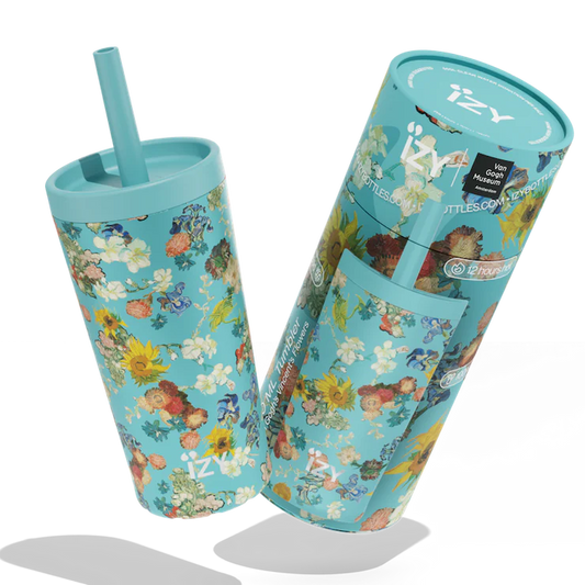 IZY Tumbler Vincent’s Flowers 500 ml stainless steel insulated tumbler with straw
