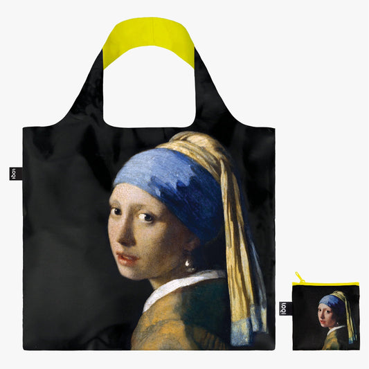 Reusable bag with 'Girl with a Pearl Earring' design by Johannes Vermeer