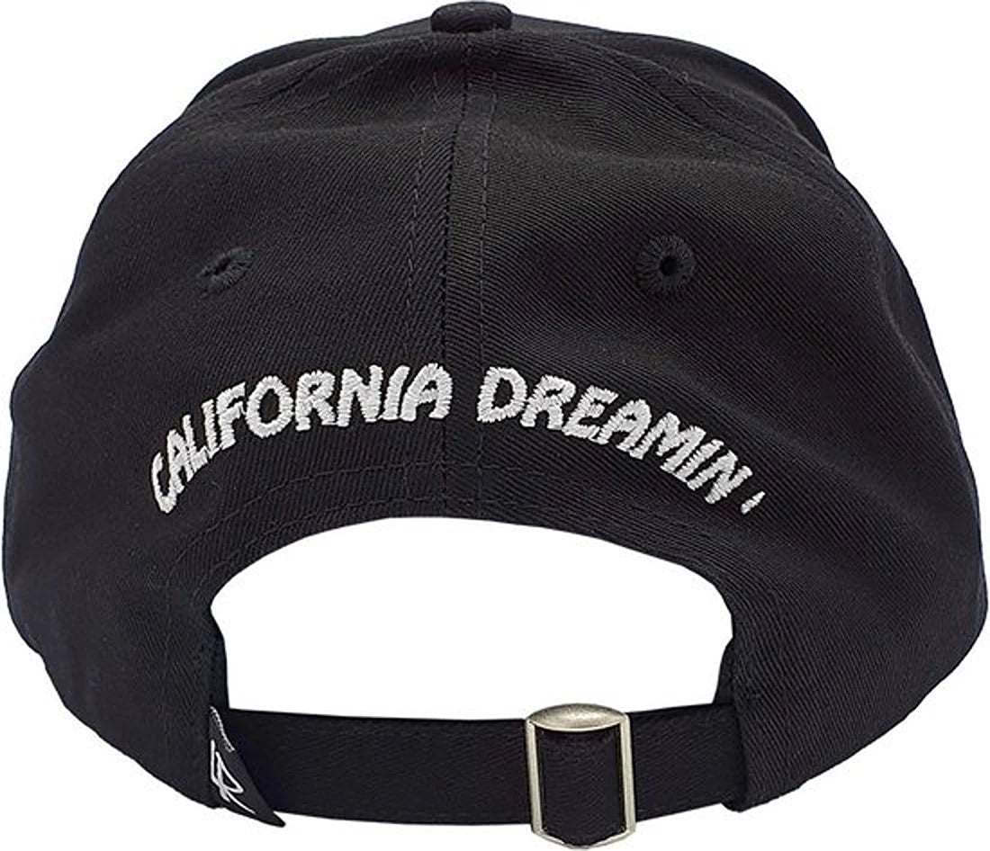 Lauren Rose 420 Gelato strapback cap in black with multicolour embroidered logo and California Dreamin’ text