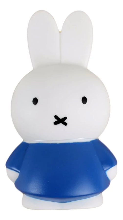 White rabbit character with a blue outfit on a white background