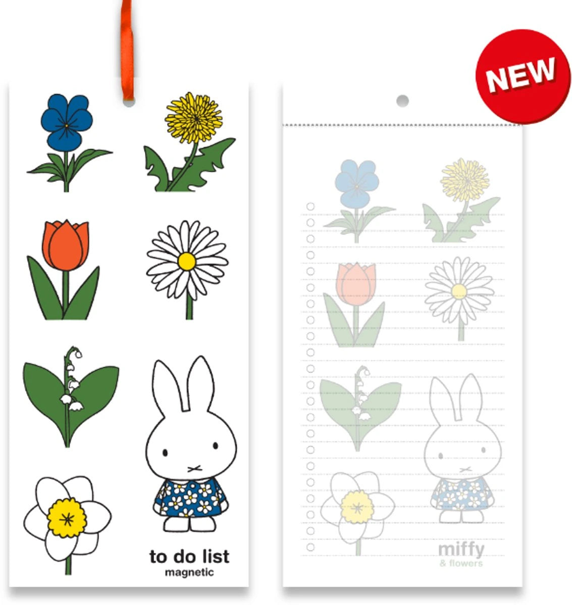 Two sheets of stickers featuring flowers and a rabbit character, with a 'NEW' label on the top right corner.