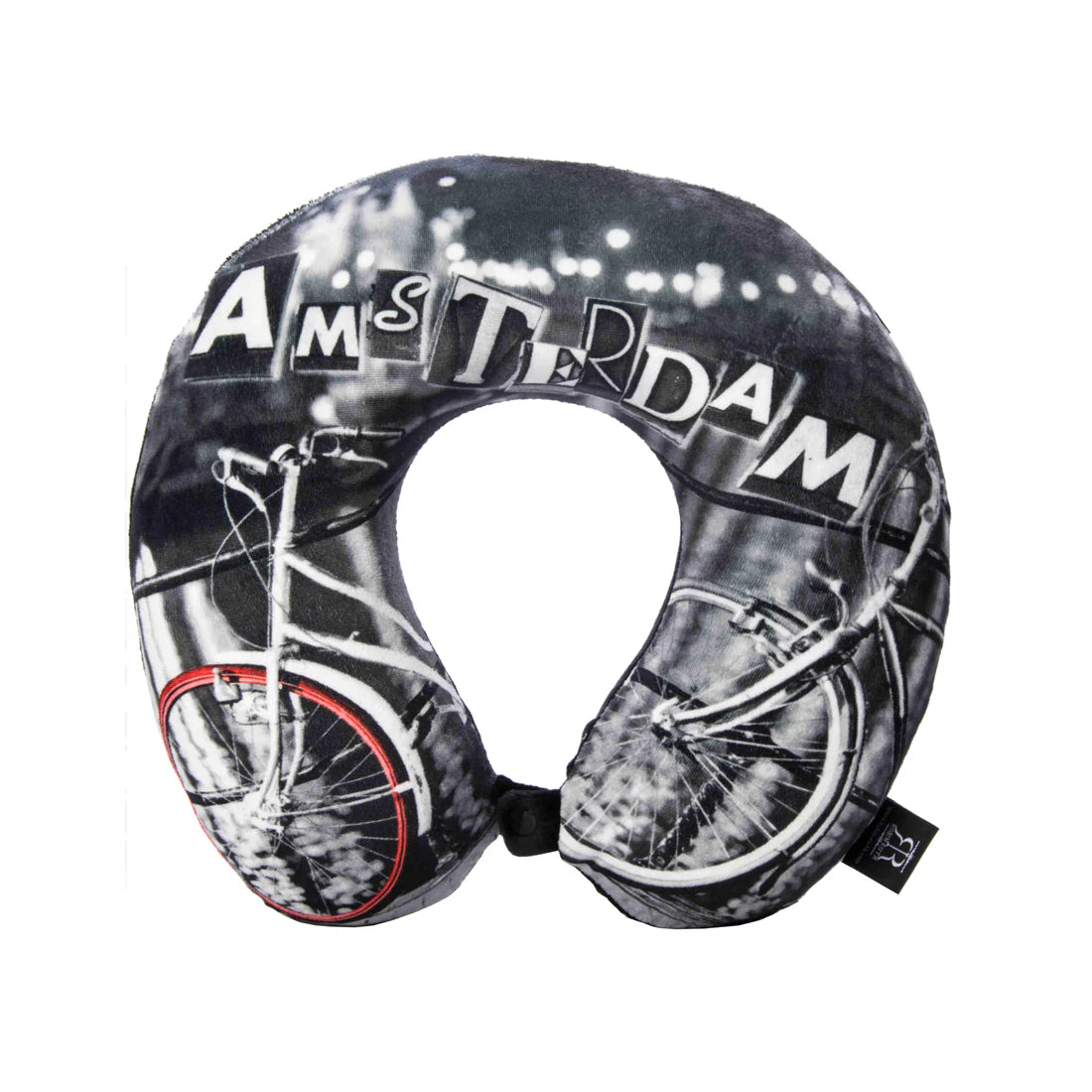 Neck pillow Amsterdam Bike Oscar black and white bicycle design