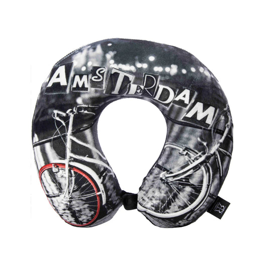 Neck pillow Amsterdam Bike Oscar black and white bicycle design