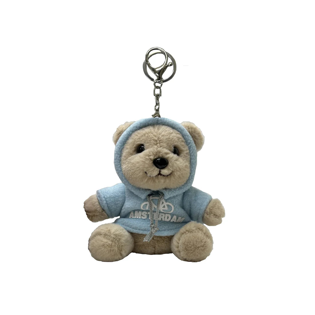 Plush bear with light blue Amsterdam hoodie 13 cm