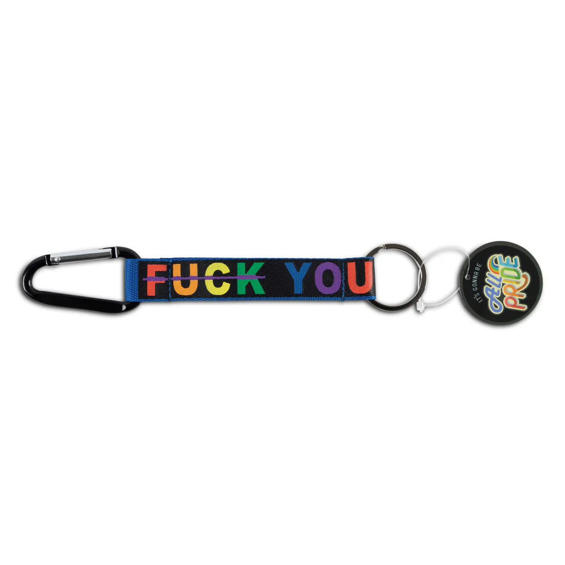 Robin Ruth Pride keyholder rainbow Fuck You design 13 cm polyester