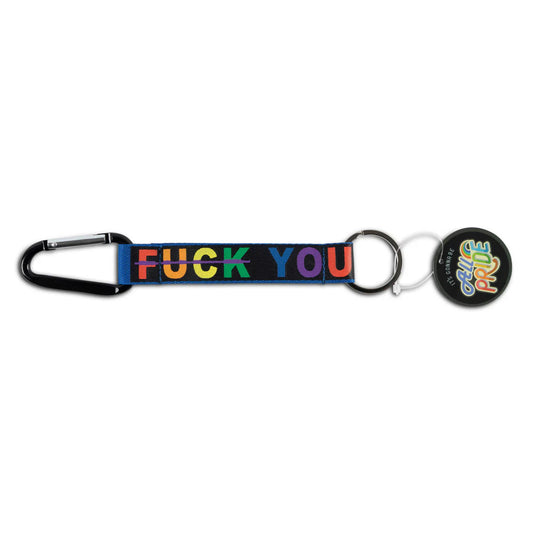 Robin Ruth Pride keyholder rainbow Fuck You design 13 cm polyester