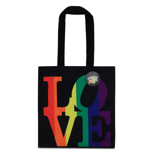 Robin Ruth Pride canvas bag black with rainbow Love text 37x42 cm cotton tote