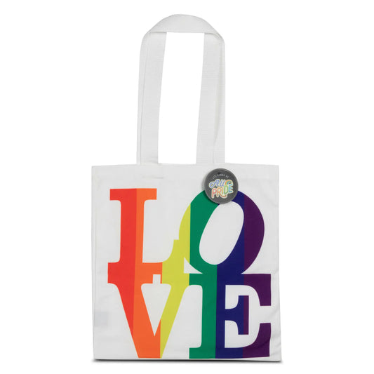 Robin Ruth Pride canvas bag white with rainbow Love text 37x42 cm cotton tote