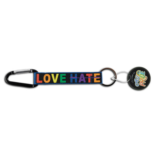 Robin Ruth Pride keyholder rainbow Love Hate design 13 cm polyester