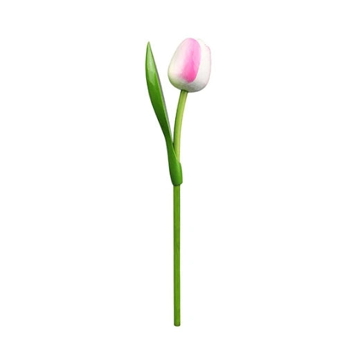 Wooden Tulip – White & Pink