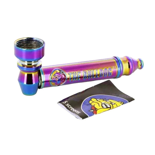 Rainbow embossed metal pipe from The Bulldog compact 81 mm Amsterdam souvenir