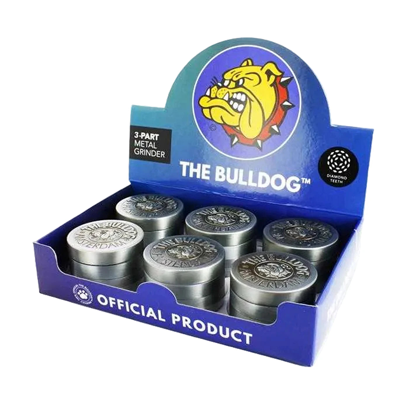 3 part metal grinder 40 mm from The Bulldog with magnetic lid and storage
