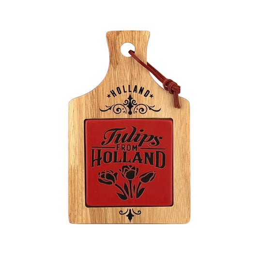 cheese board Holland tulips wooden serving board