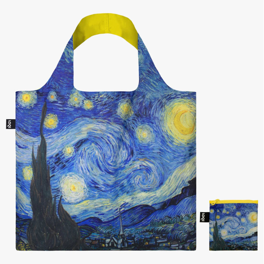 Reusable shopping bag with 'Starry Night' design by Van Gogh