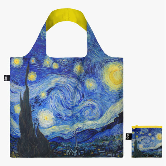 Reusable shopping bag with 'Starry Night' design by Van Gogh