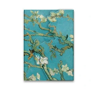 Notebook with floral design on a blue background