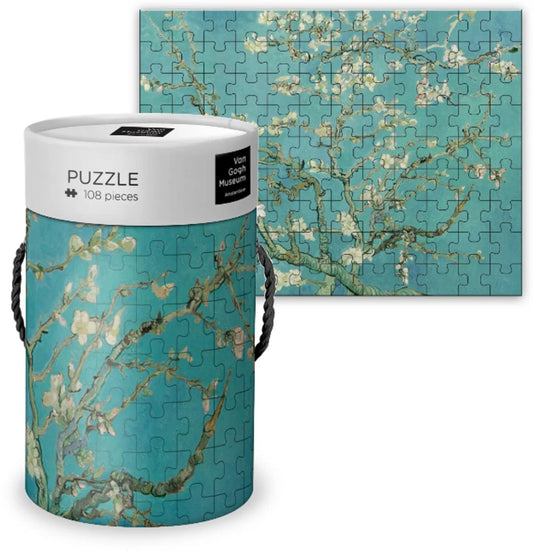 Beautiful puzzle featuring Van Gogh's Almond Blossom. Packed in a decorative tube and perfect for art lovers, collectors, and puzzle enthusiasts.