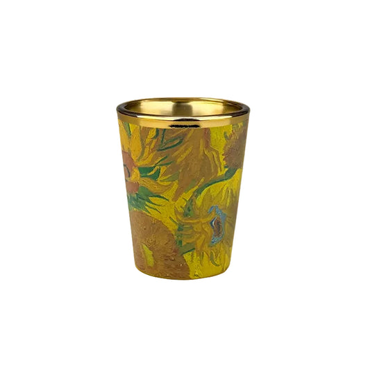 Van Gogh Sunflowers shot glass with gold detail art souvenir