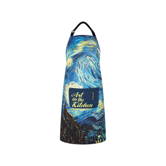 Van Gogh Starry Night kitchen apron with front pocket