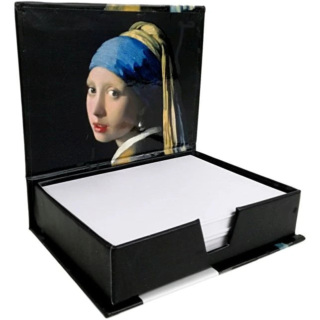 Notebook with a design of a famous painting featuring a woman with a pearl earring.