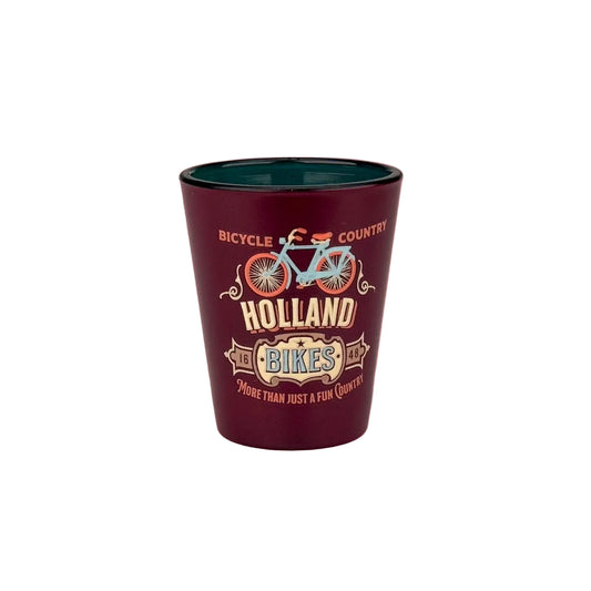 Vintage Shot Glass – Holland Bicycles (Red)