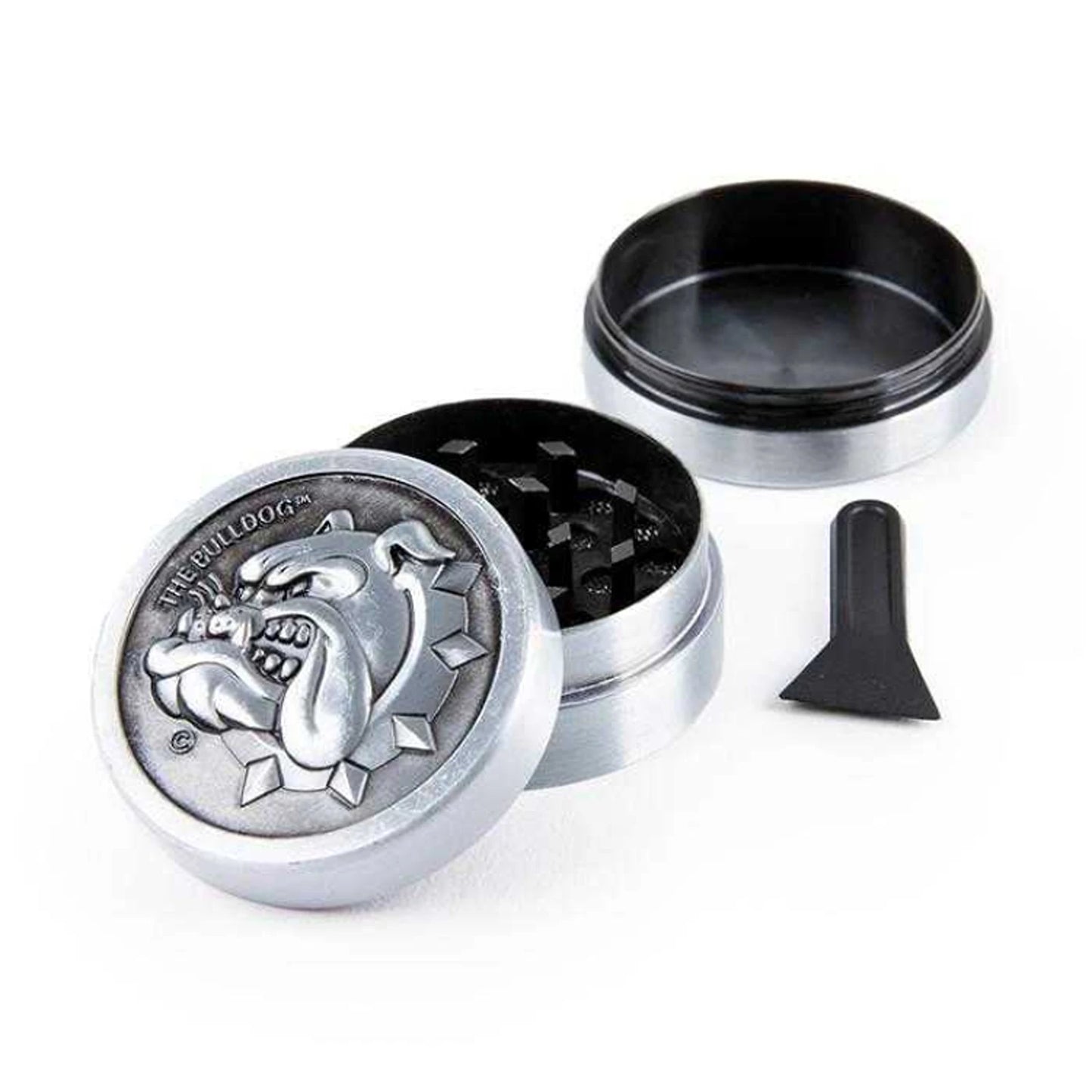 3 part metal grinder 40 mm from The Bulldog with magnetic lid and storage